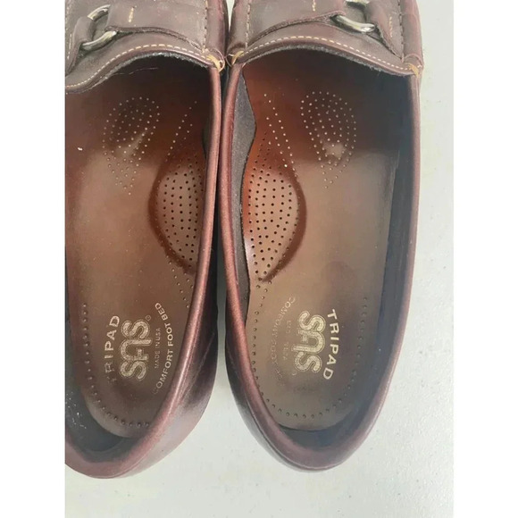 Women's SAS Brown Leather Loafers Size‎ 7.5 Narrow GUC! - Picture 5 of 7